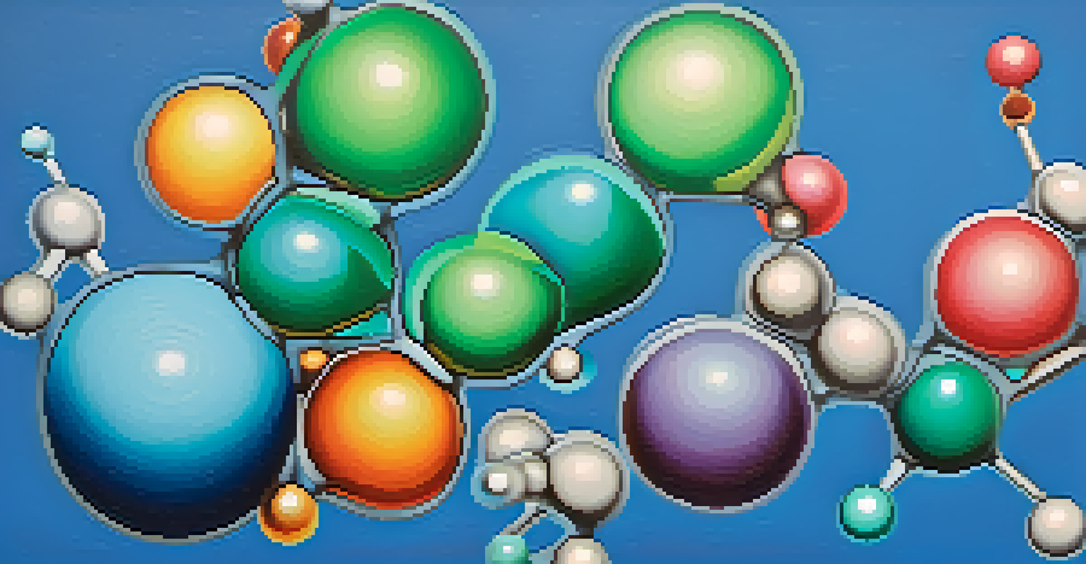 An abstract artistic representation of mescaline's chemical structure with colorful designs and a gradient background.