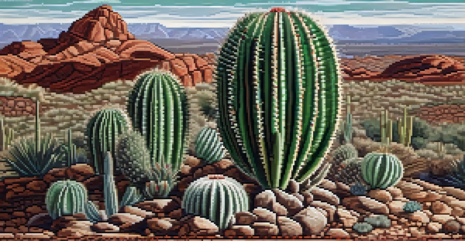 A detailed illustration of a peyote cactus against a backdrop of traditional Native American patterns, illuminated by soft light.