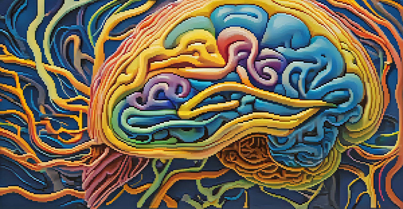 An abstract representation of a colorful brain symbolizing neuroplasticity and healing.