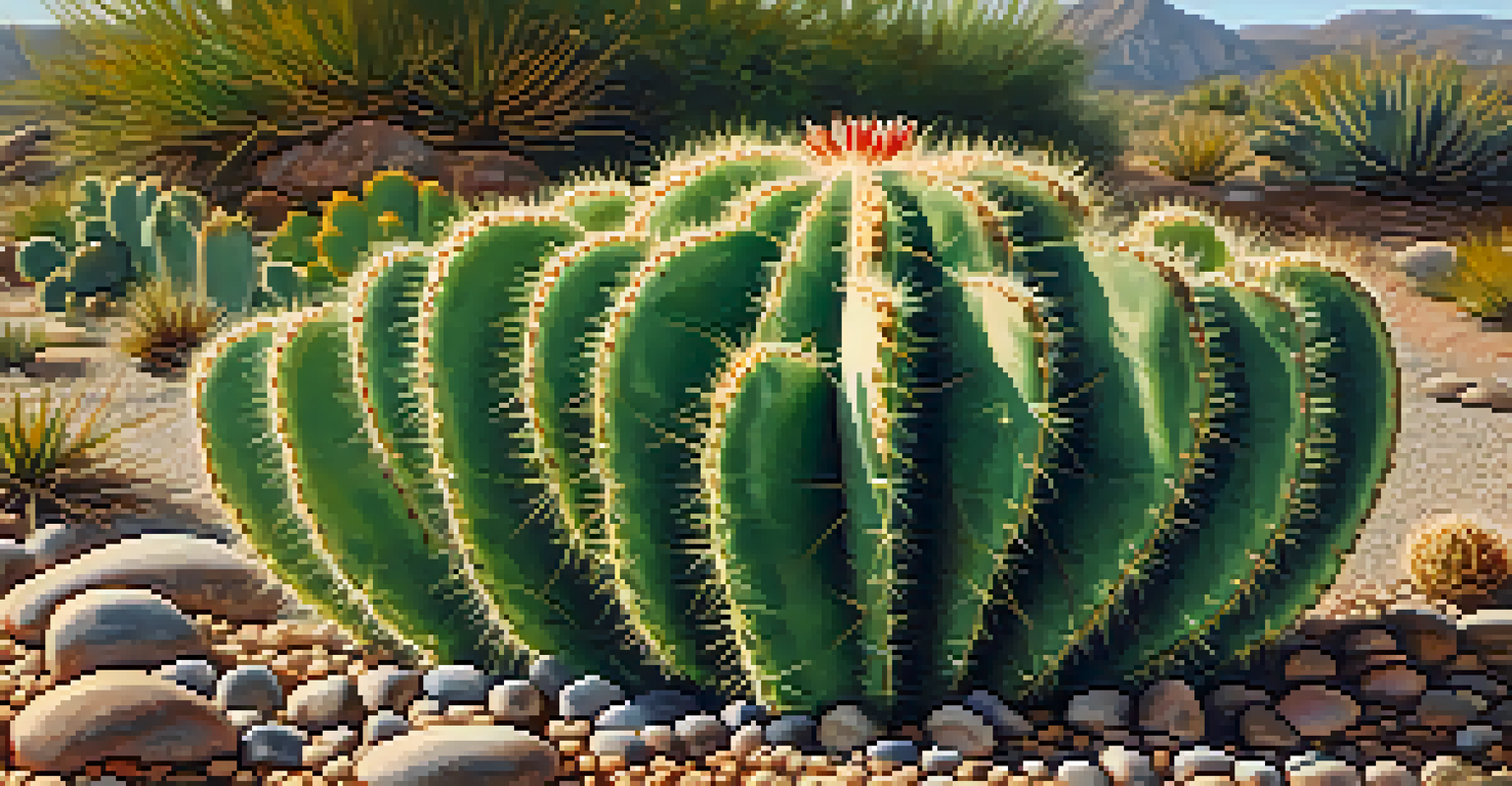 A detailed close-up of a peyote cactus, surrounded by textured soil and illuminated by soft morning light.