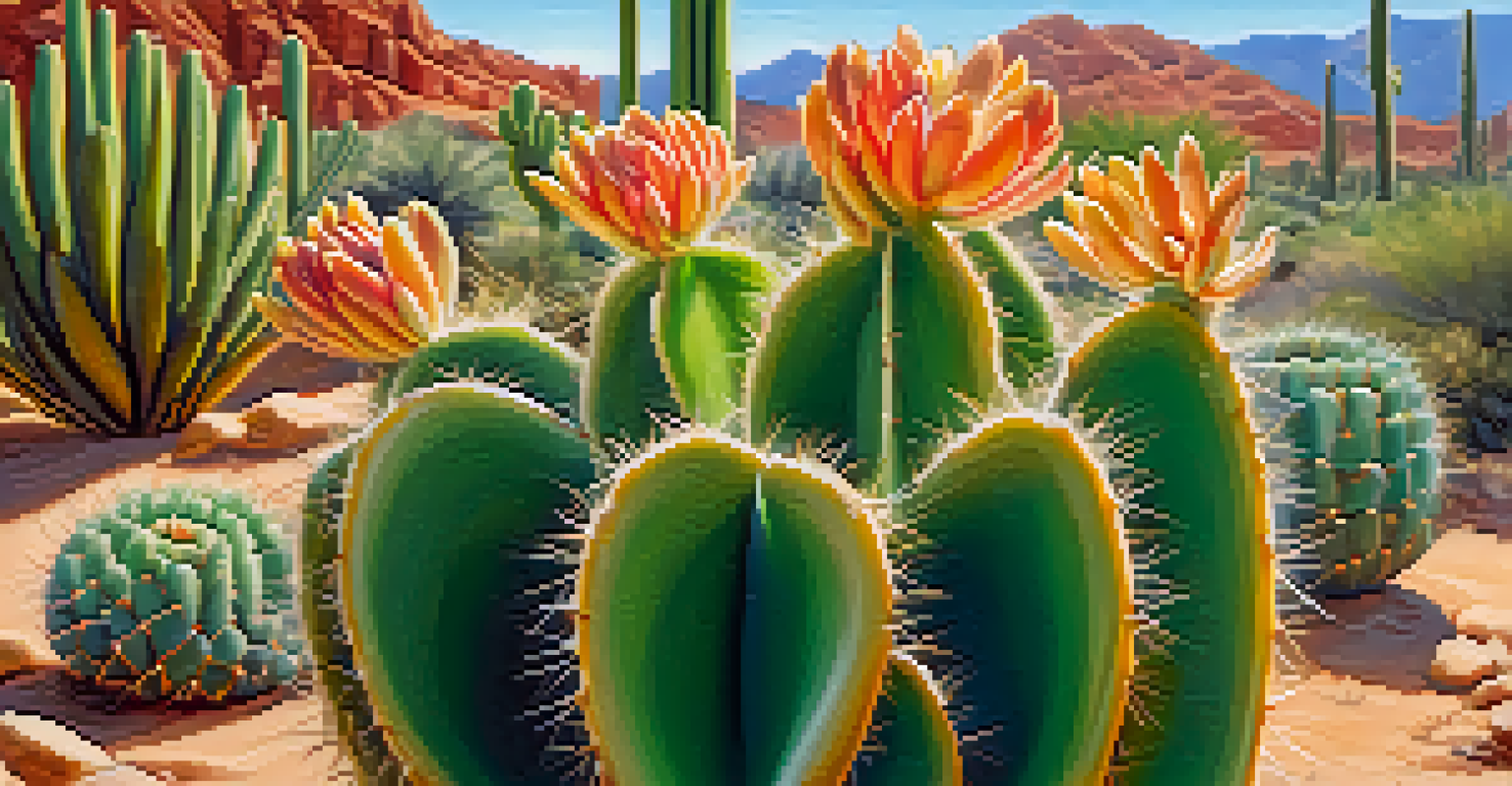 A close-up of a peyote cactus, highlighting its texture and colors against a blurred green desert background.