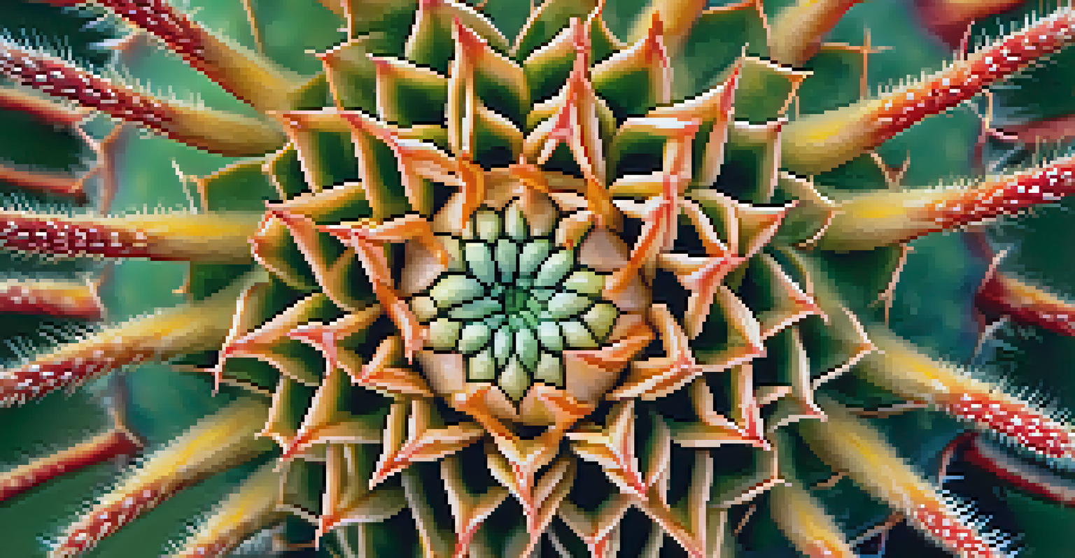 A close-up image of a Peyote cactus displaying its textured skin and spines, with a softly blurred warm-toned background.