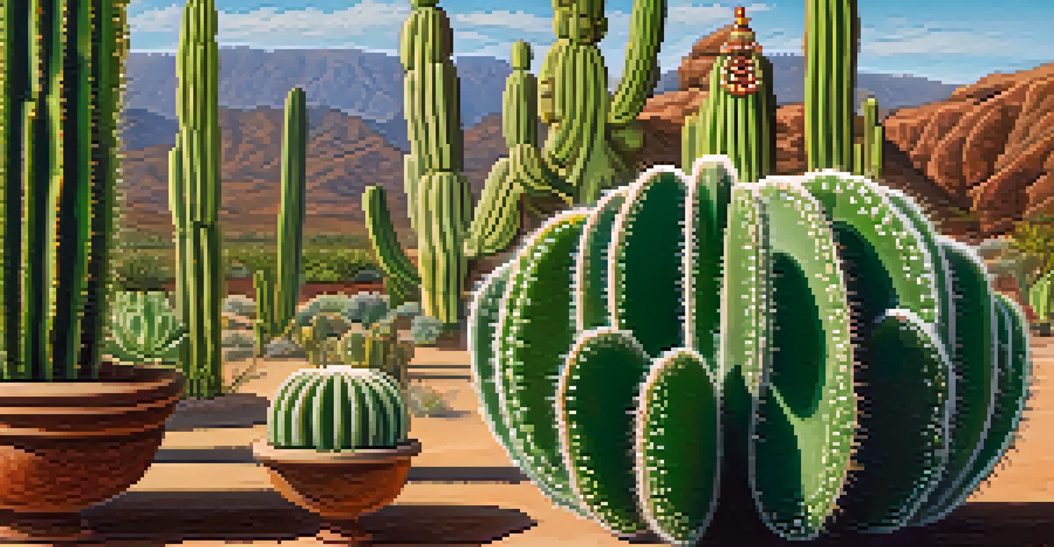 A detailed close-up of a peyote cactus with blurred figures in a ceremonial setting, showcasing the plant's texture.