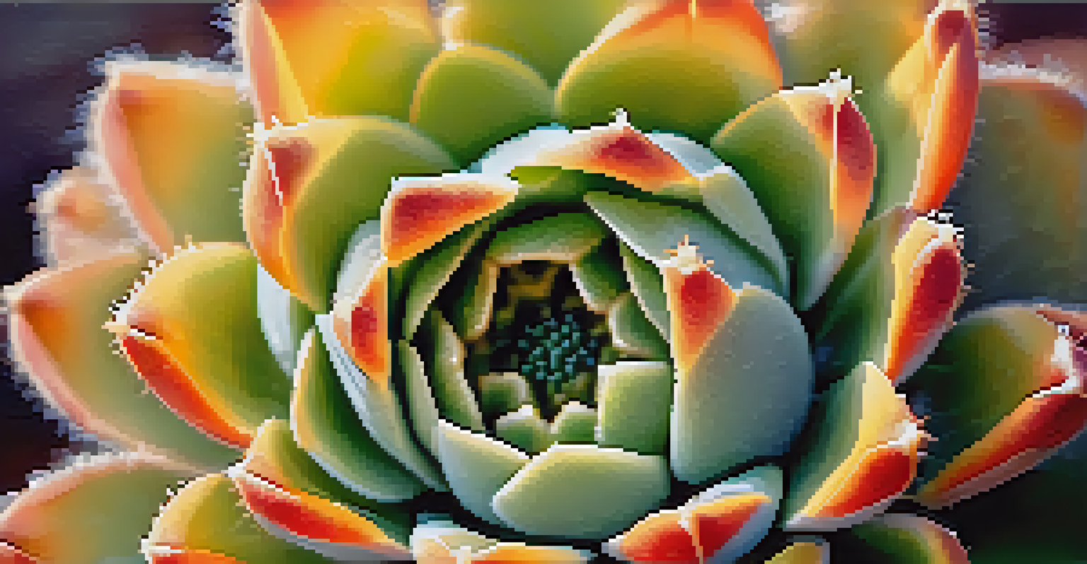 A detailed close-up of a peyote cactus, highlighting its textures and colors with soft sunlight.