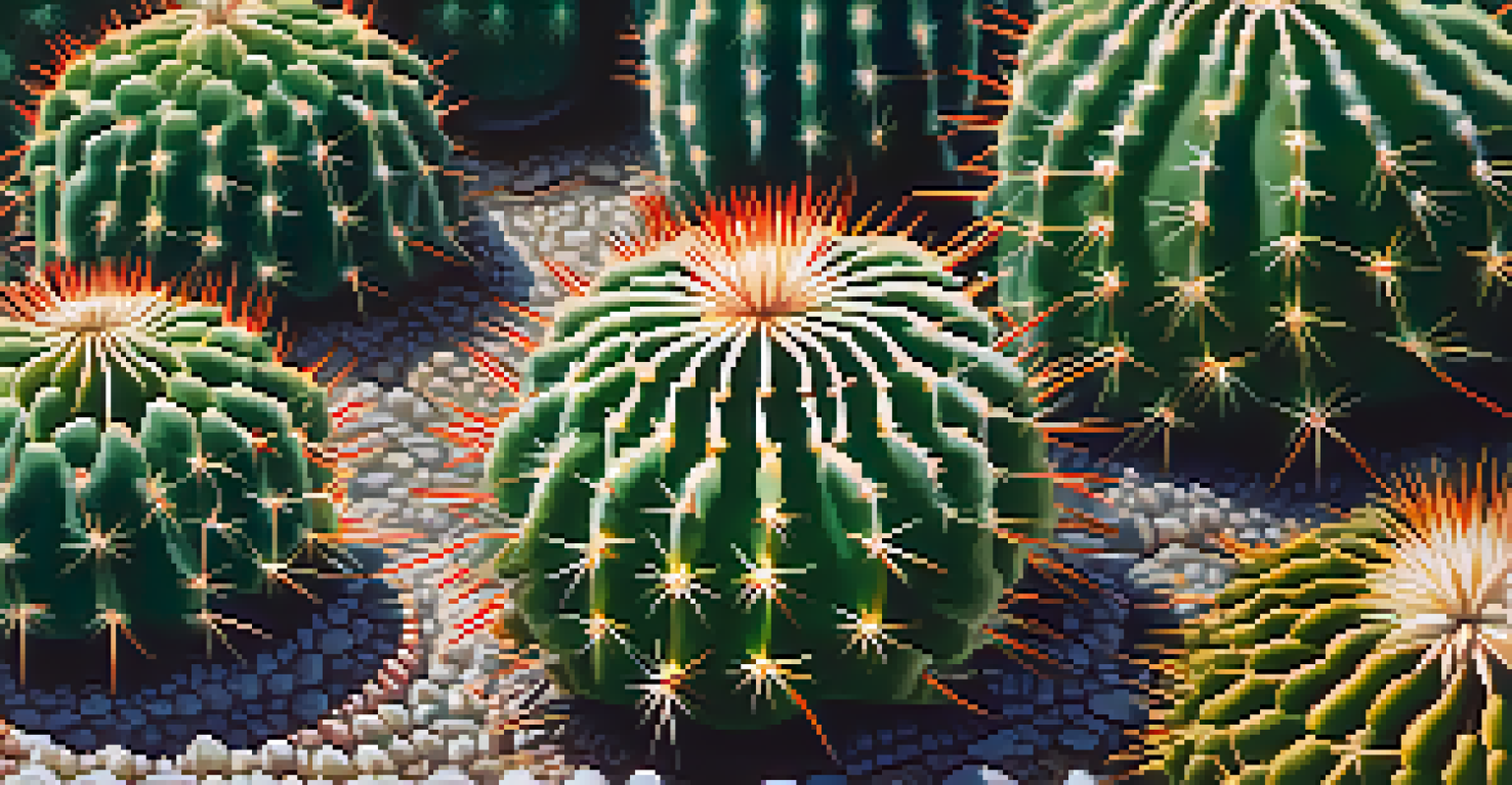 A detailed close-up of a peyote cactus, showcasing its spines and green texture, with a blurred figure of an Indigenous elder in the background.