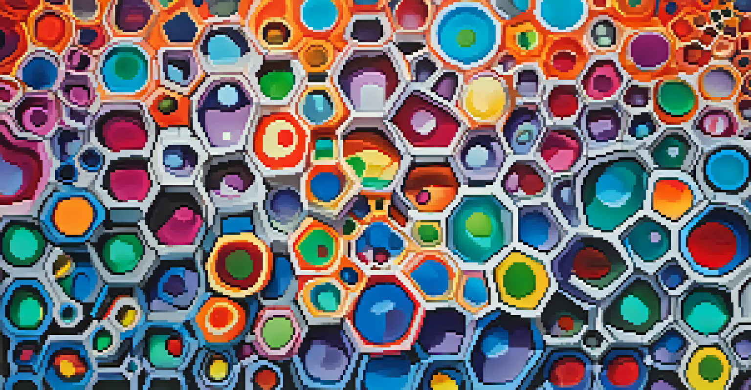 An artistic depiction of the mescaline chemical structure with colorful patterns symbolizing altered states of consciousness.