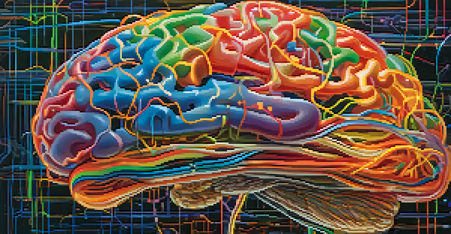 A colorful artistic representation of a brain with glowing neural pathways, symbolizing neuroplasticity and transformation.