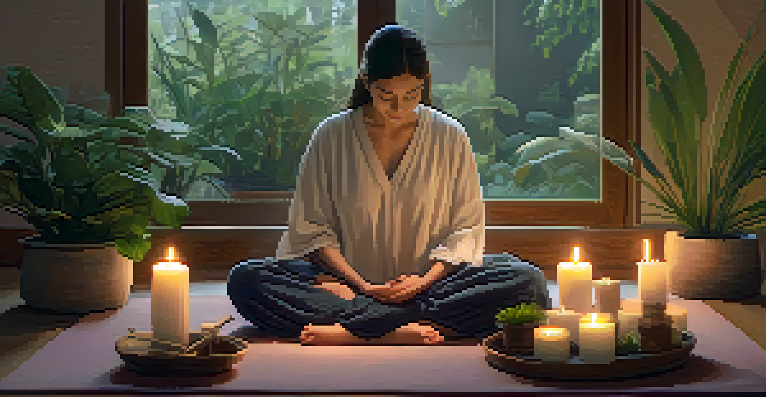 A peaceful therapeutic session with a person and a facilitator in a cozy room.