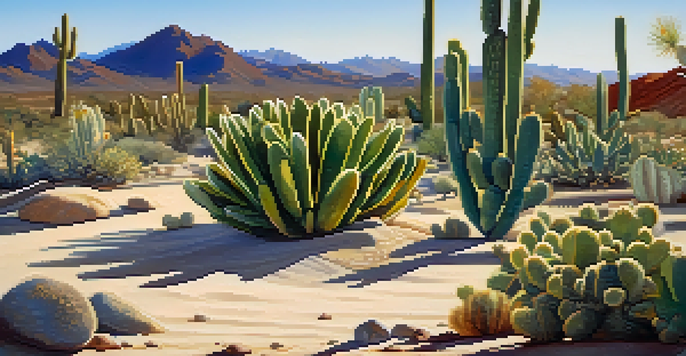 A close-up of a Peyote cactus in a sunlit desert landscape, highlighting its vibrant colors and unique textures.
