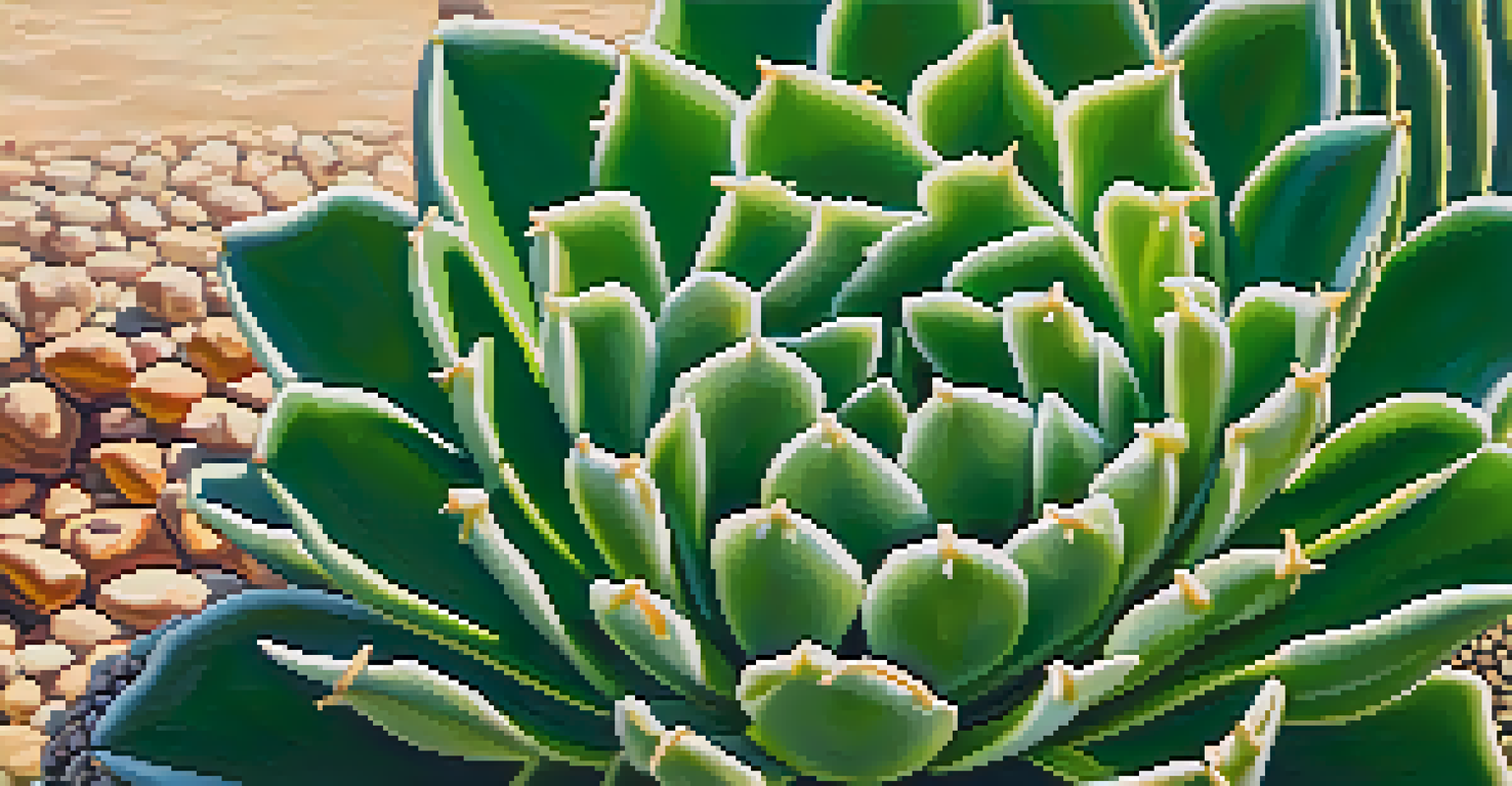 A close-up of a peyote cactus highlighting its texture and green color, with softly blurred desert plants in the background.