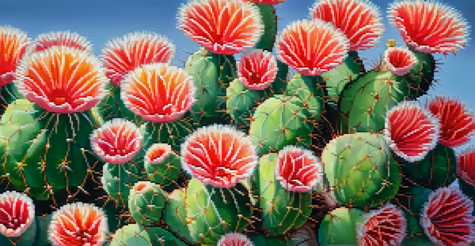 A detailed close-up of a Peyote cactus, highlighting its texture and vibrant colors.