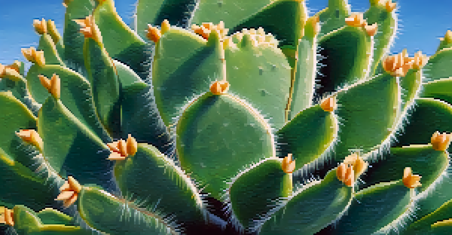 A close-up of a vibrant green peyote cactus against a blurred desert background.