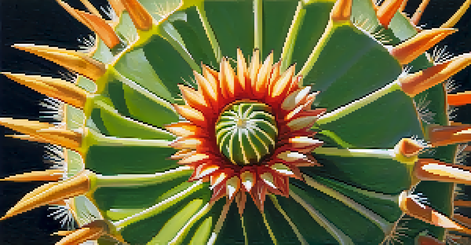 A detailed close-up of a Peyote cactus, showcasing its spines and flowers with soft natural lighting.