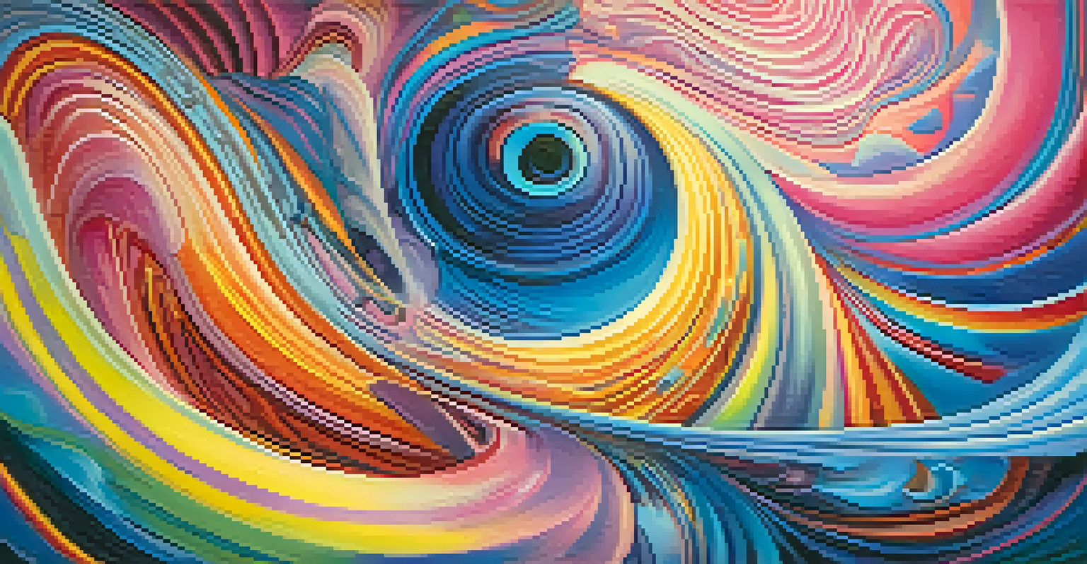 An abstract image depicting a psychedelic journey with vibrant colors and swirling patterns, creating a mystical atmosphere.