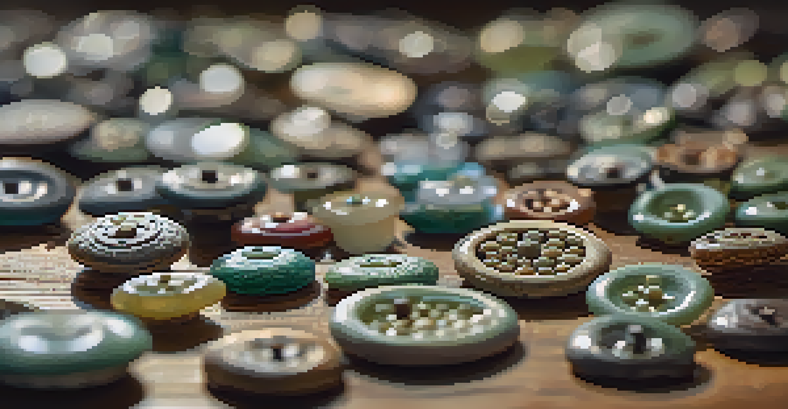 A macro shot of dried Peyote buttons on a wooden table, showcasing their textures and colors illuminated by natural sunlight.
