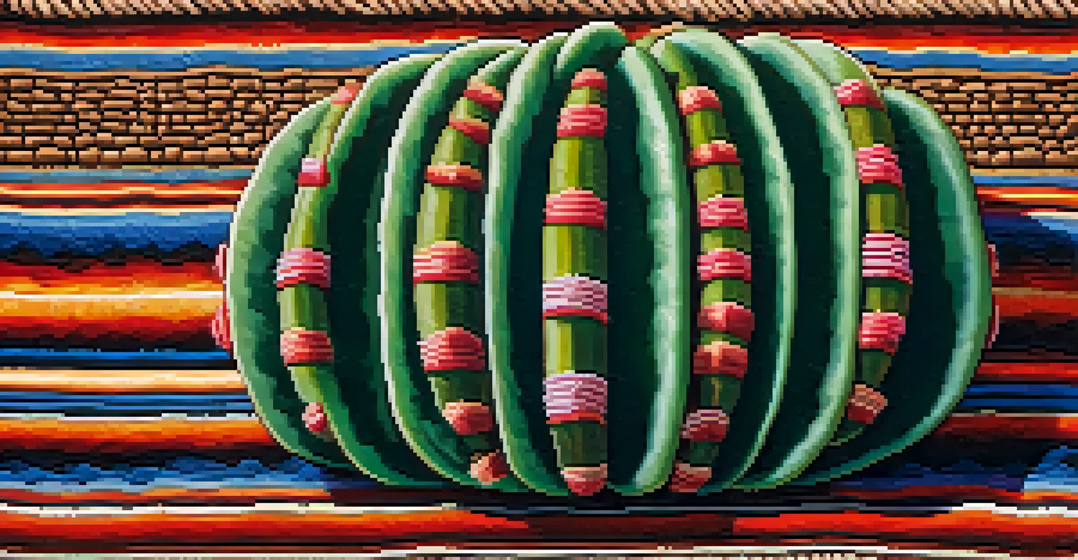 A close-up of a Peyote cactus on a woven cloth, showcasing vibrant colors and textures in natural light.