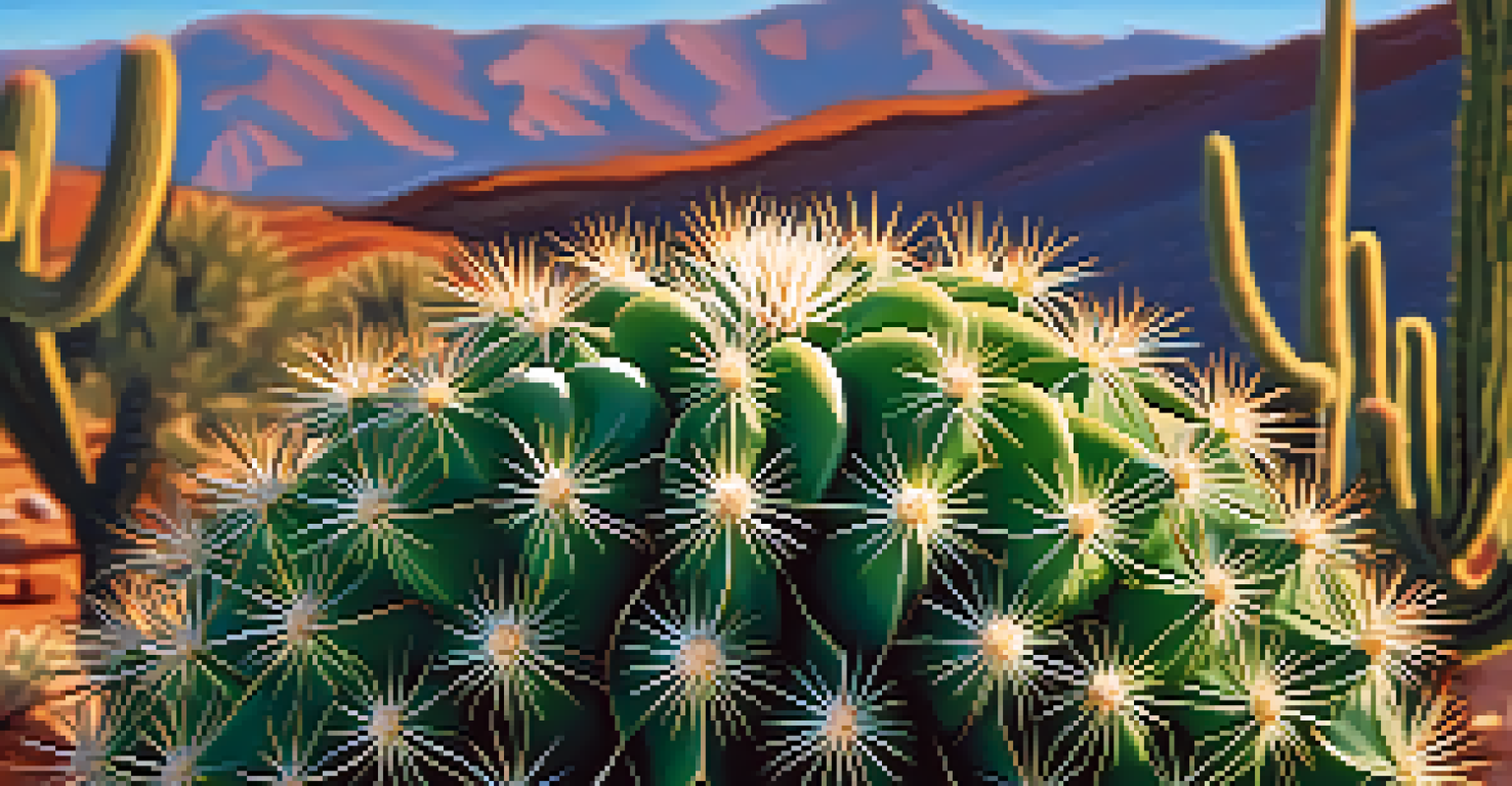A detailed close-up of a peyote cactus, highlighting its unique patterns and textures in natural light.