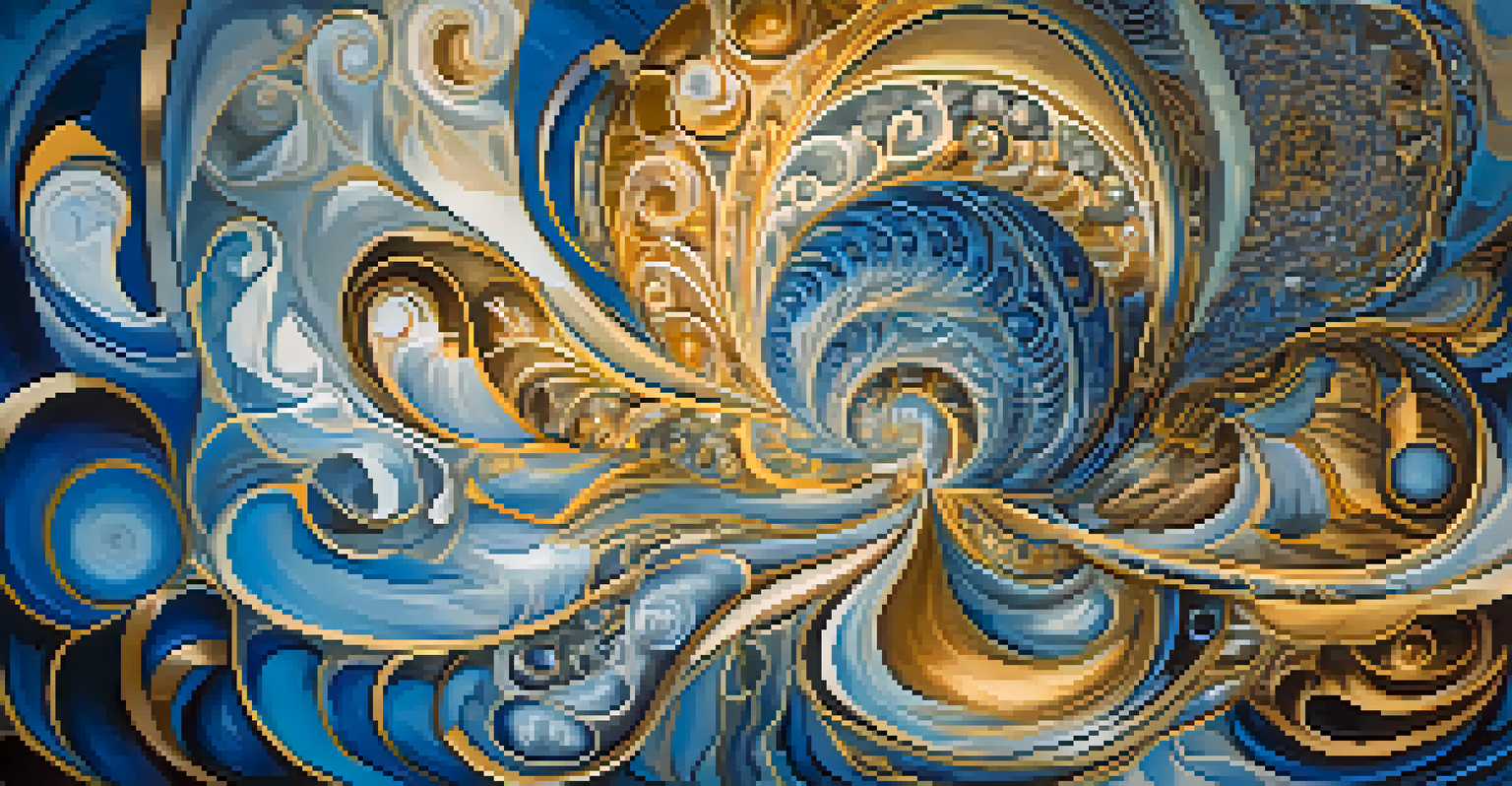 An abstract image symbolizing healing and personal growth with swirling colors and ethereal shapes.