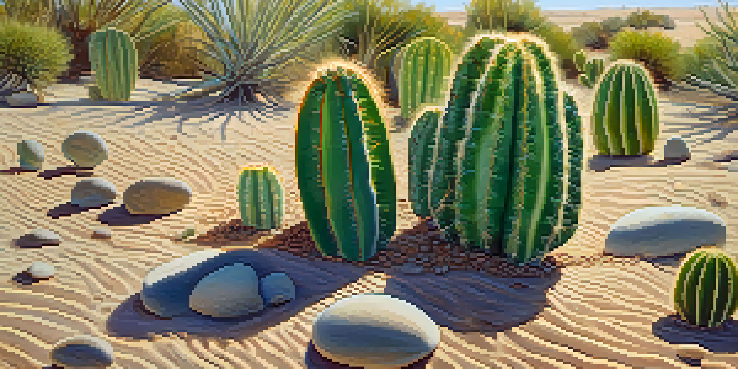 Close-up of a peyote cactus with round shape and green color on sandy desert soil, showing textures and shadows.