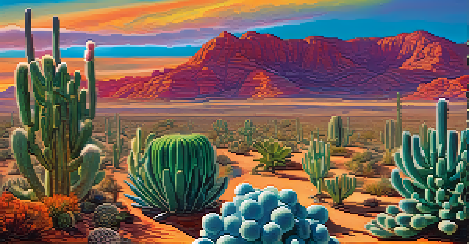 An illustration of mescaline's chemical structure overlaid on a Peyote cactus in a desert setting.