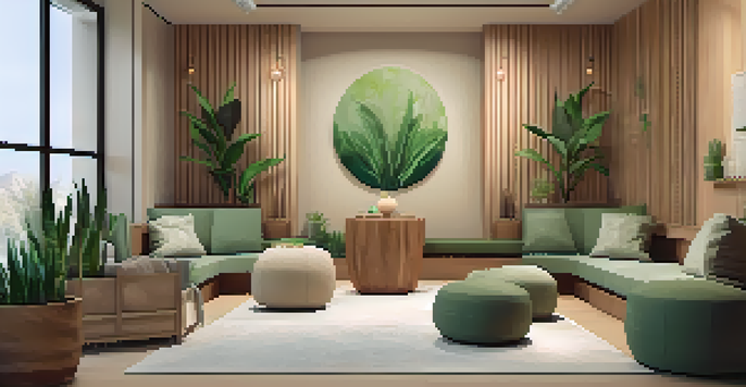 A cozy therapy room with soft lighting, comfortable seats, and plants, designed for a calming atmosphere.