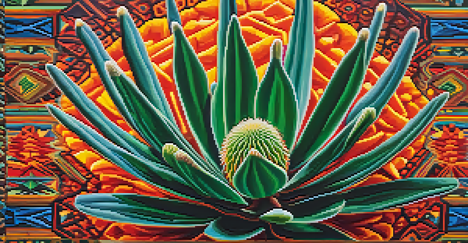 A close-up view of a vibrant peyote cactus with intricate textures, set against a blurred background of a ceremonial space.