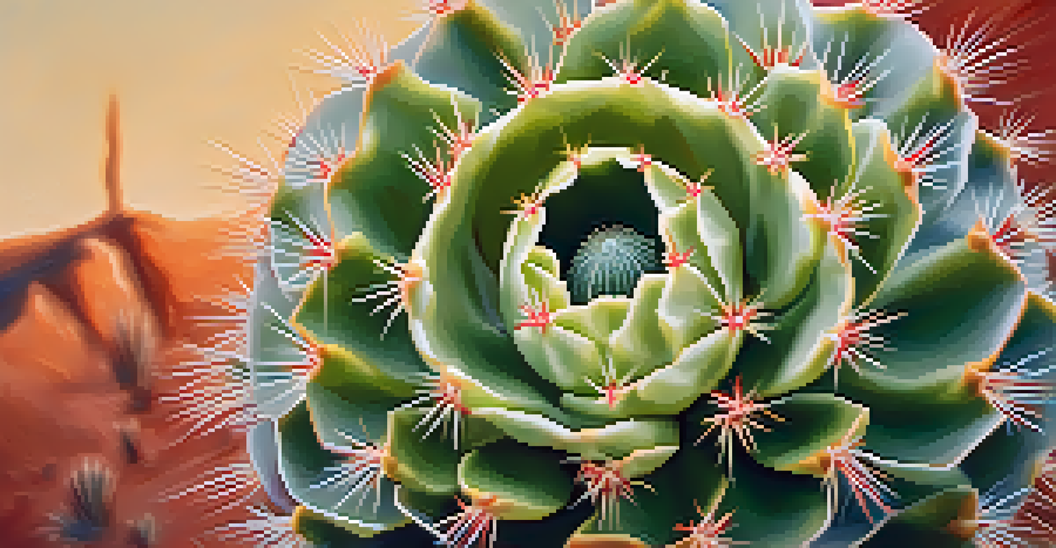 A detailed close-up of a peyote cactus showcasing its unique texture and colors against a softly blurred background.
