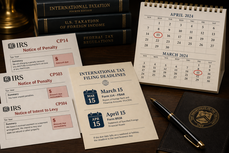 IRS penalty comparison for Form 3520 and Form 3520-A late filing