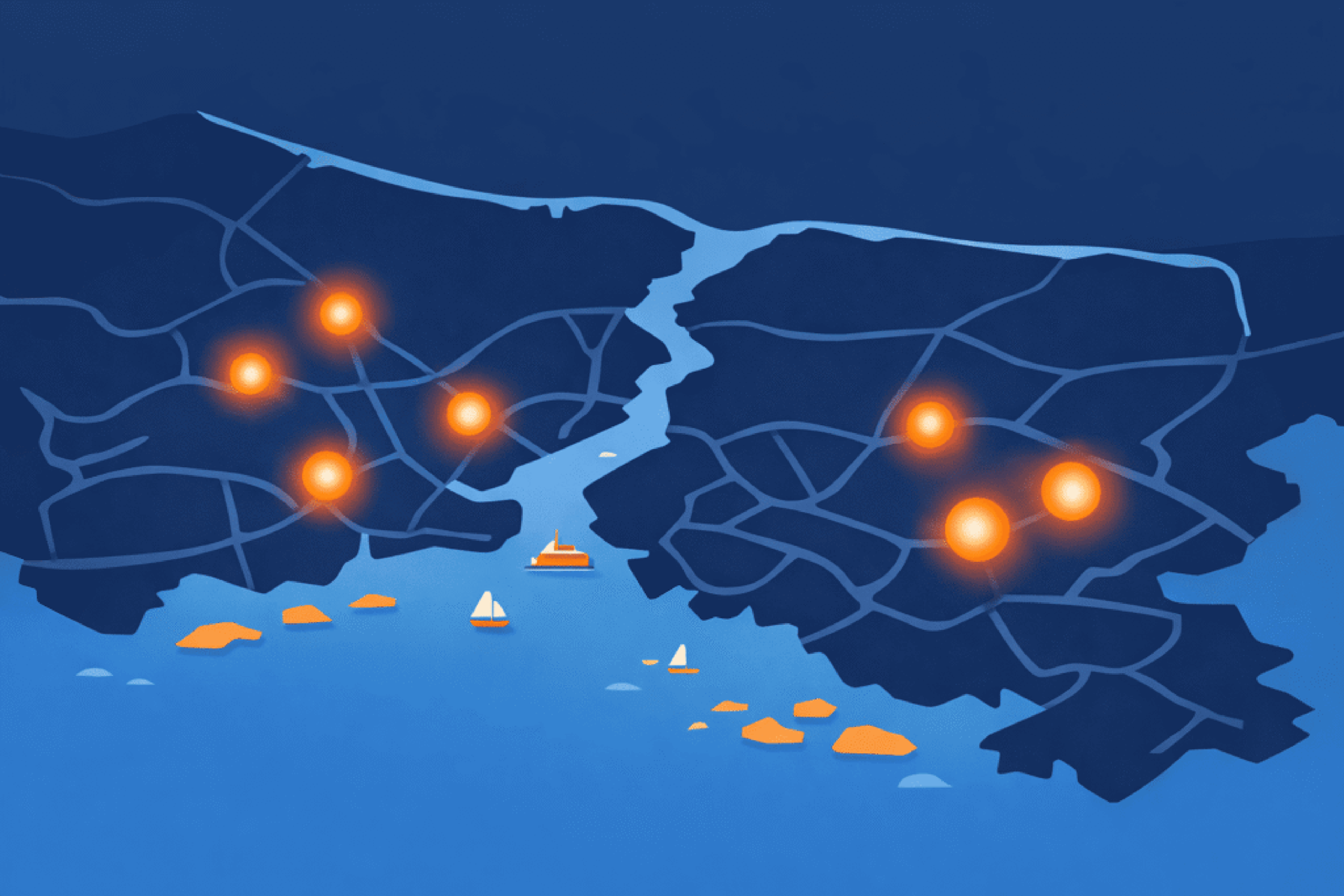 İstanbul ilçe haritası — Beşiktaş, Kadıköy, Şişli ve diğer ilçelerde dijital pazarlama ajansı hizmet bölgeleri
