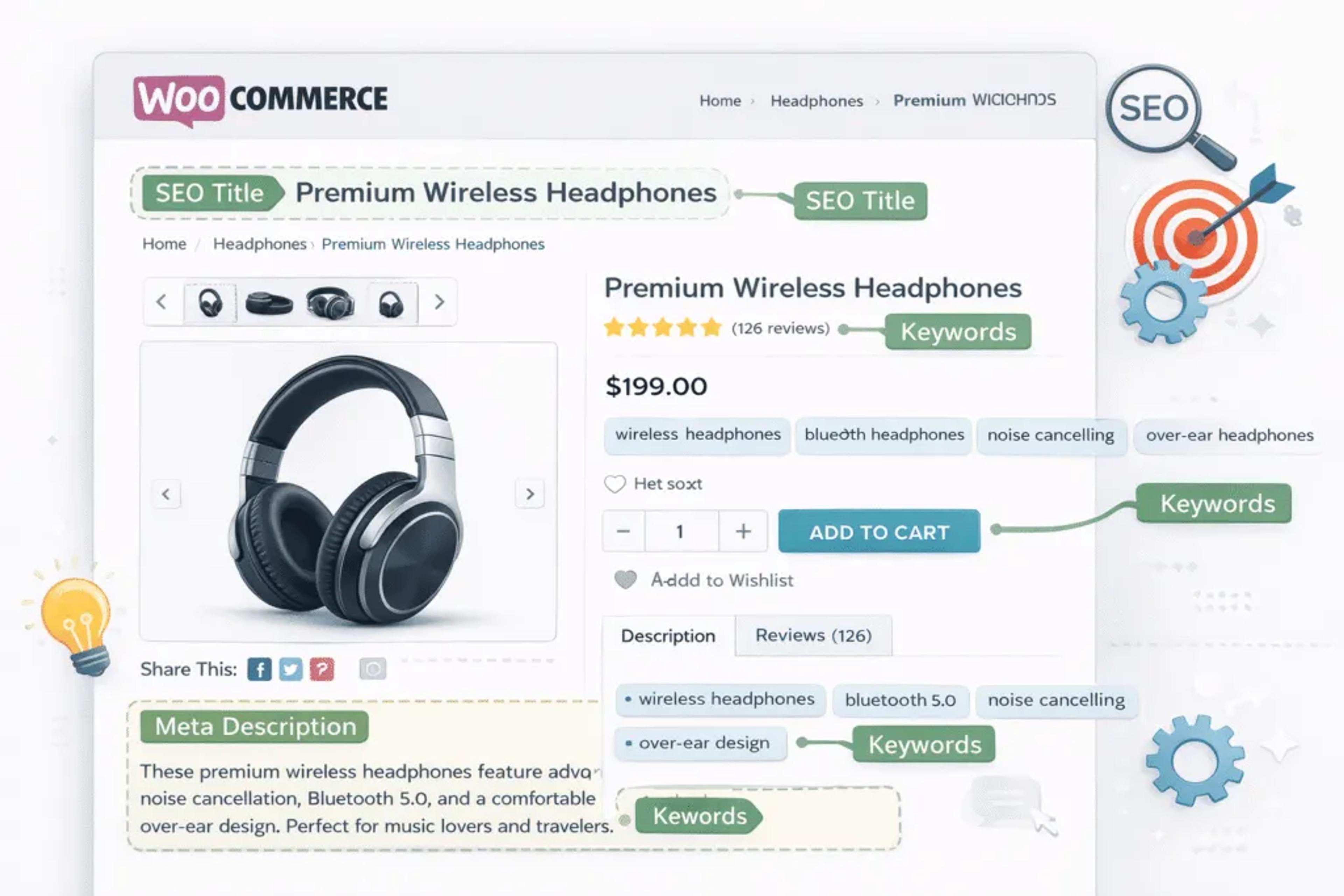WooCommerce ürün sayfası SEO optimizasyonu örneği başlık ve açıklama kullanımı