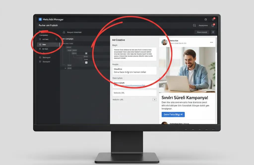 Sosyal medya reklamları için Meta Business Manager'da yeni hesap oluşturma ekranı.