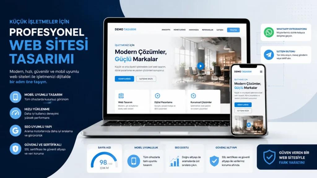 Profesyonel web tasarımı çözümlerini gösteren görsel