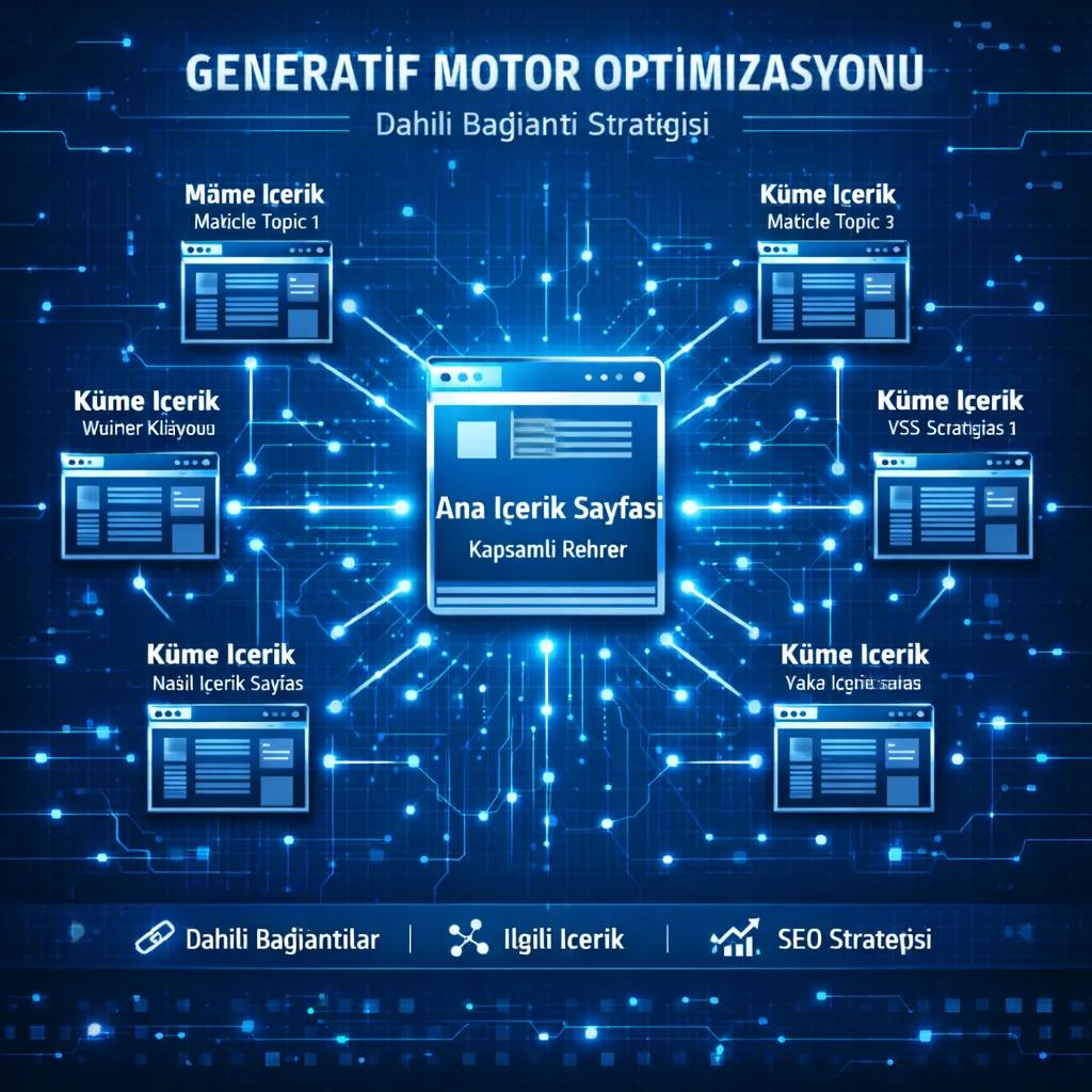 GEO stratejileri için pillar ve içerik kümesi yapısı diyagramı