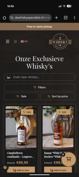 The Whisky Specialist on mobile