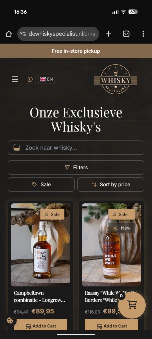 The Whisky Specialist on mobile 