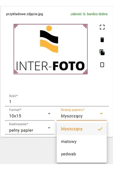 Wybór emulsji odbitki: błyszczący, matowy, jedwab