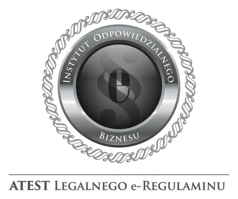 Logo Atest Legalnego e Regulaminu duże