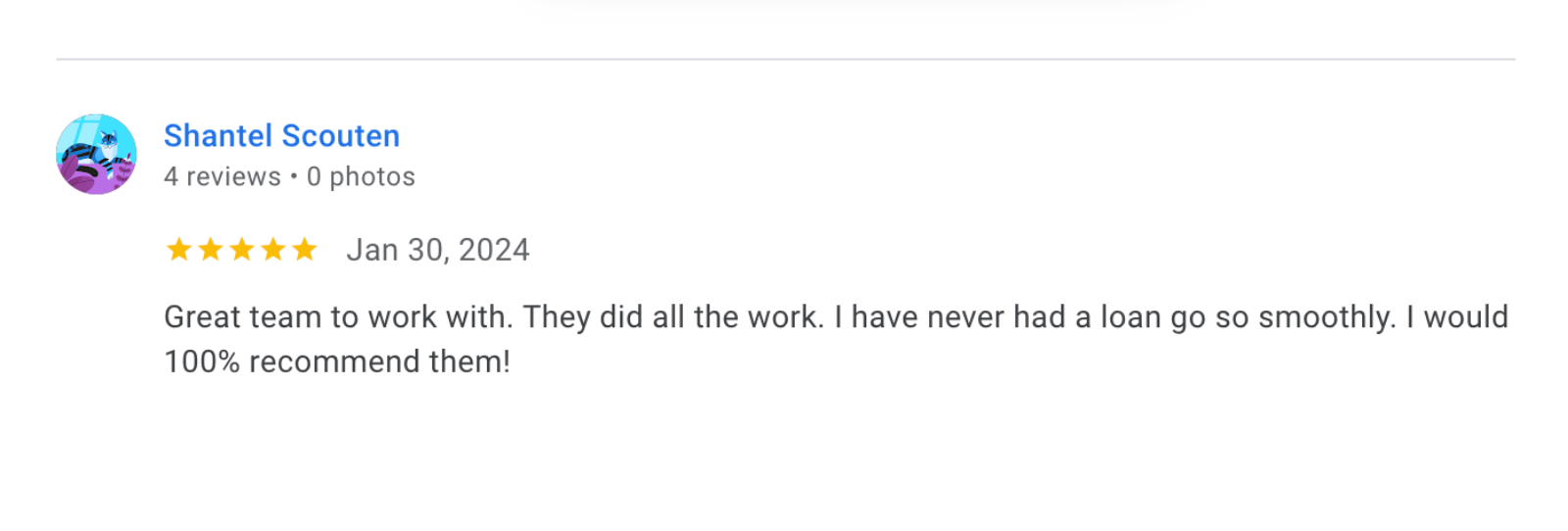 visual showing a positive review for Lease End