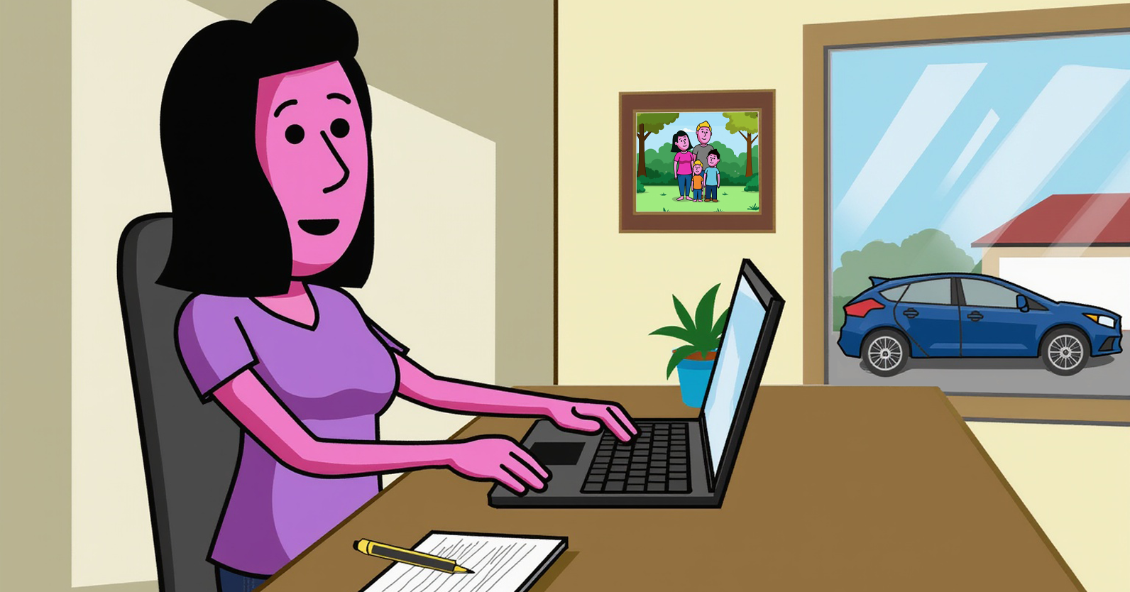 Person on a computer