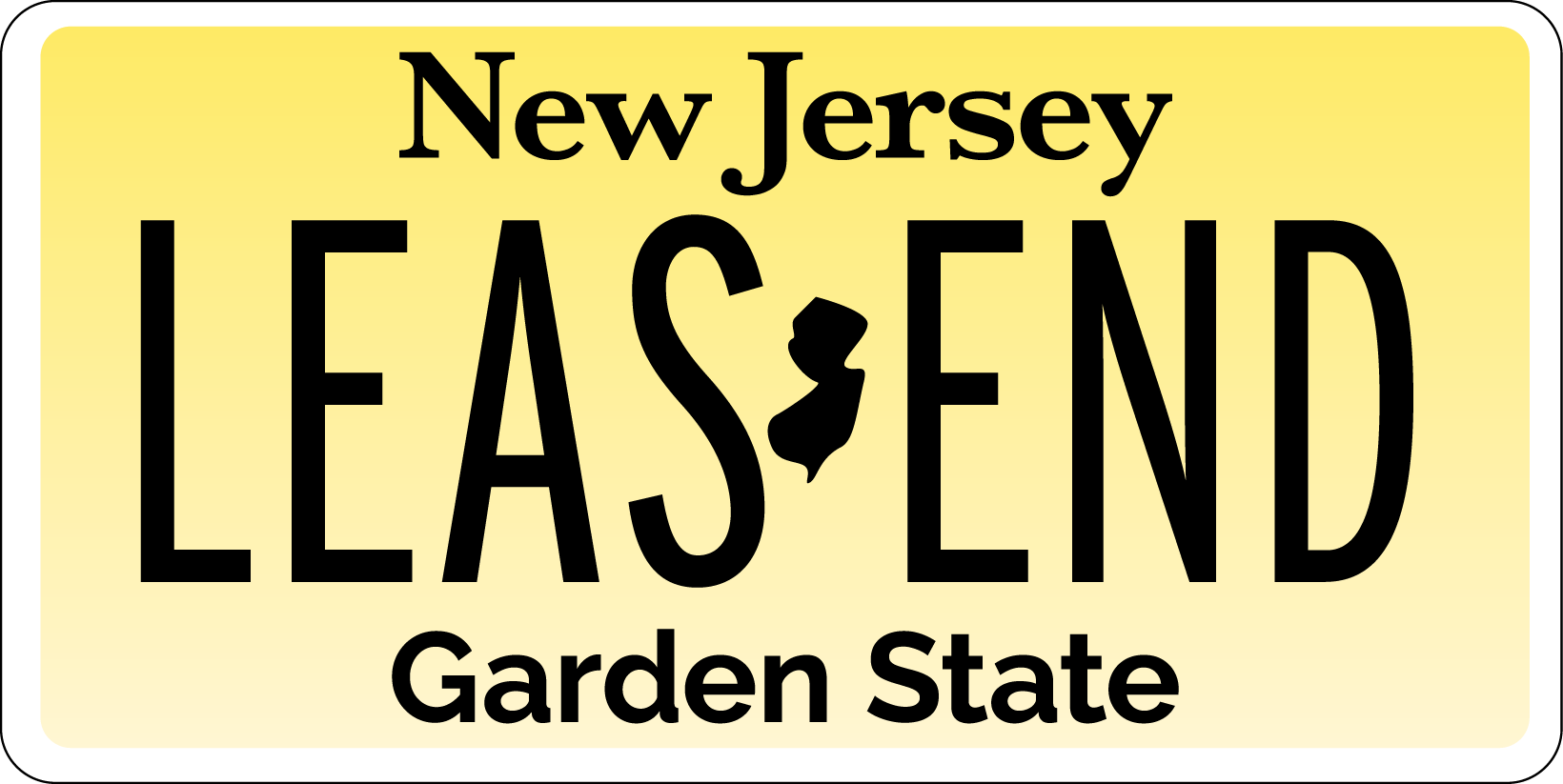 New Jersey Lease End license plate