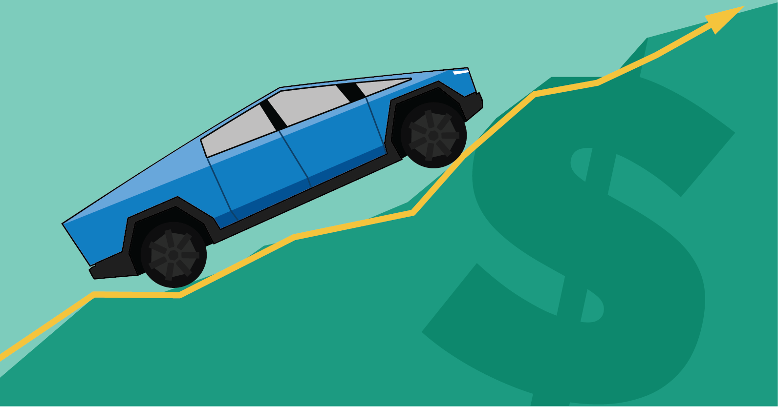 Vehicle driving up incline