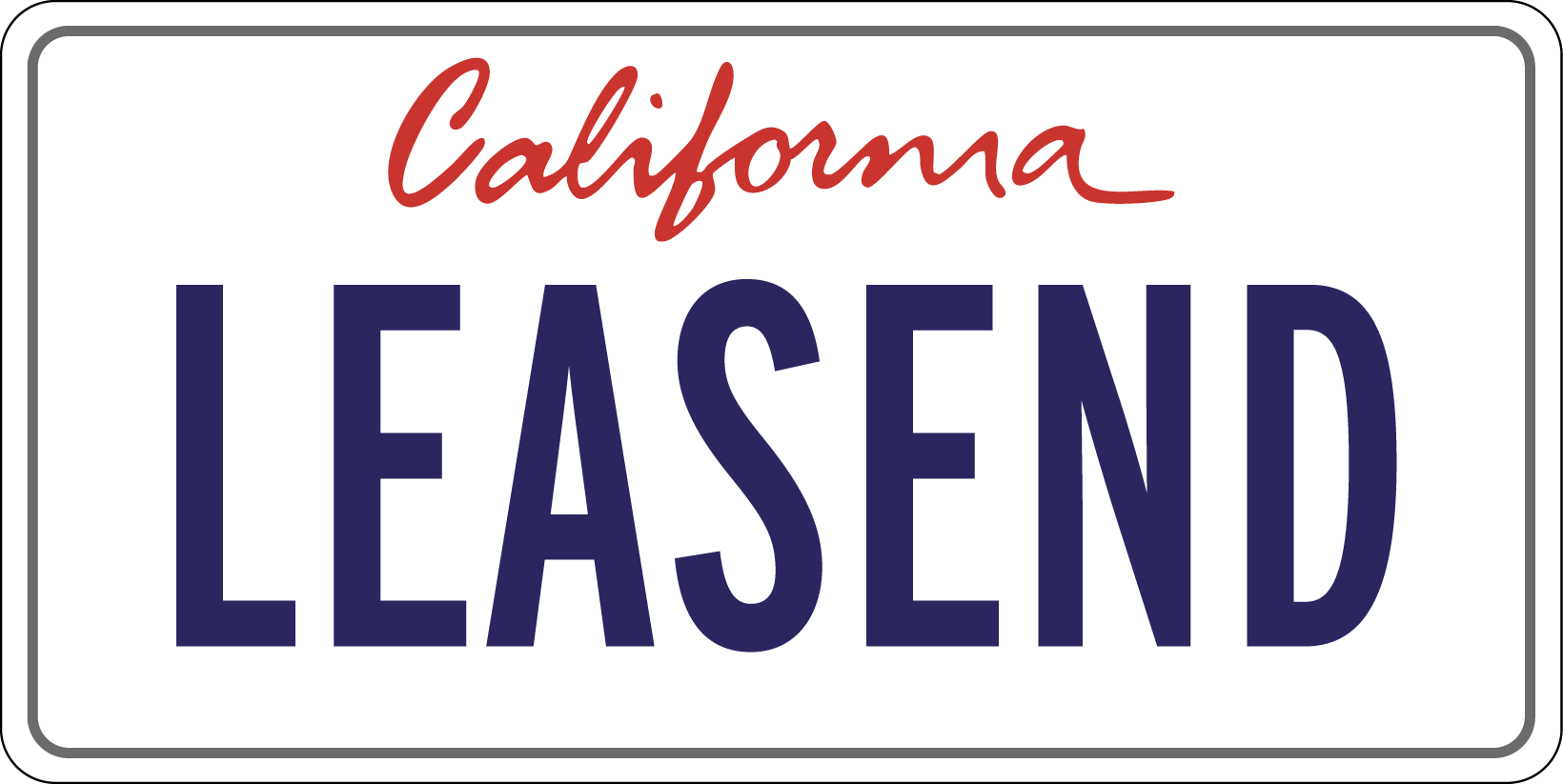 California Lease End license plate
