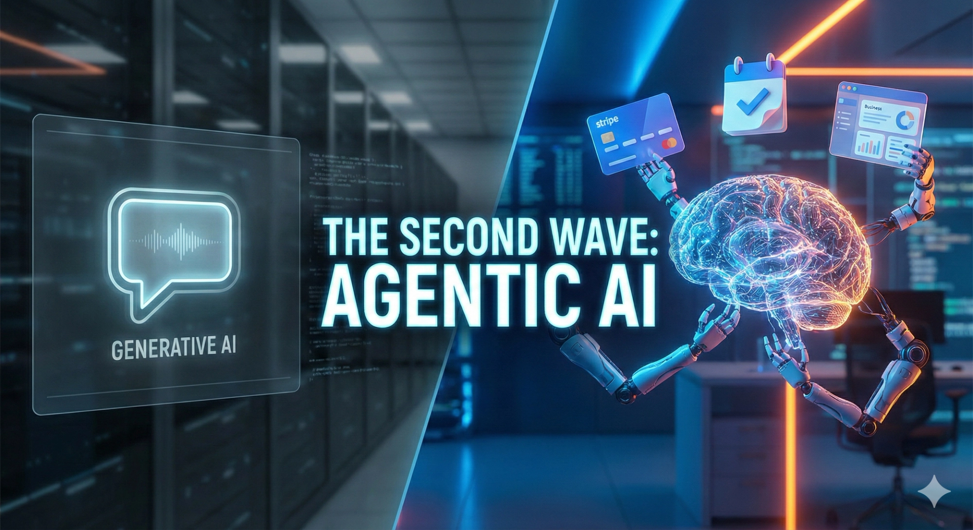 Abstract visualization of an AI Agent network