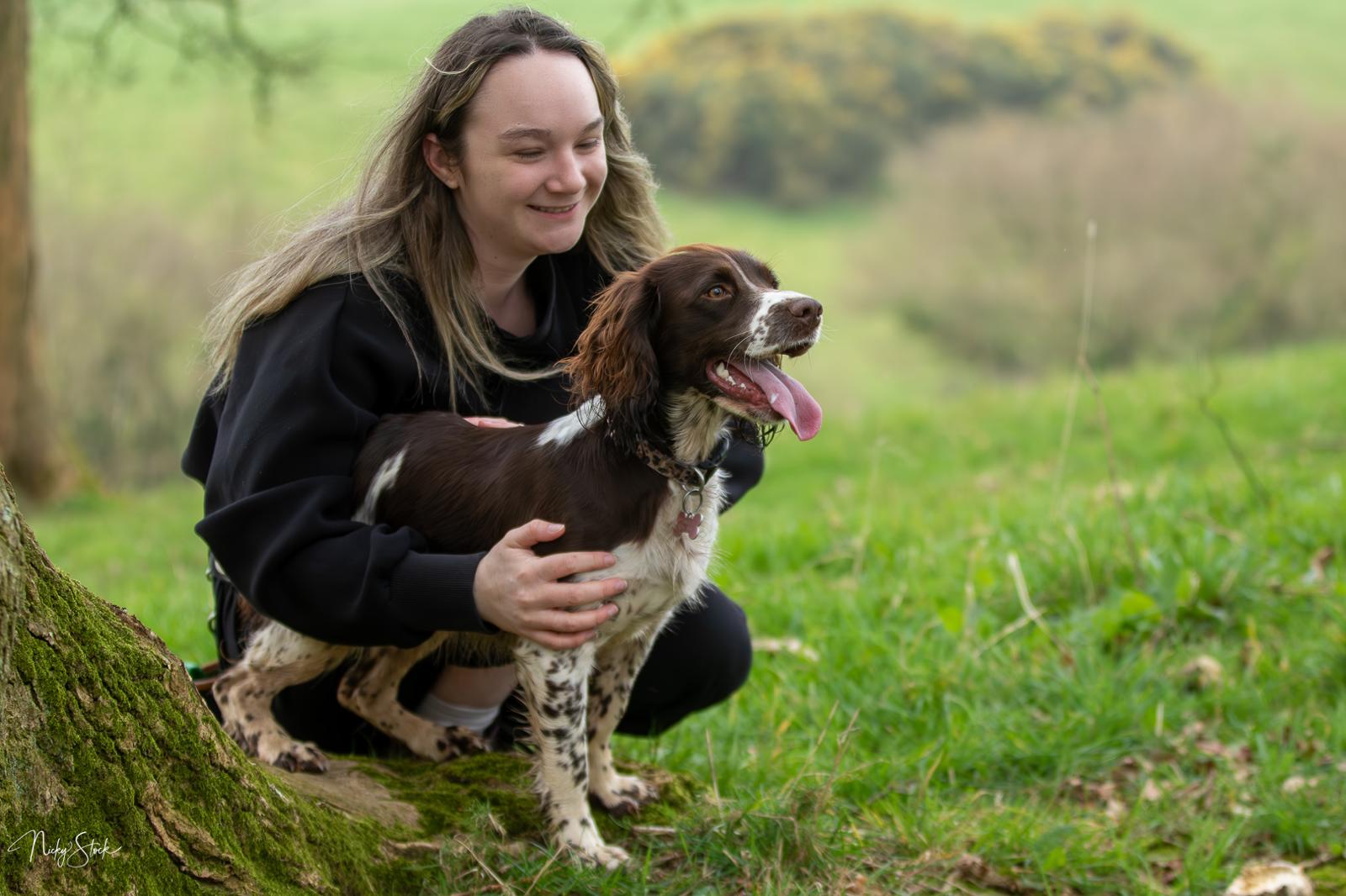 A dog enjoying a solo walk in Taunton