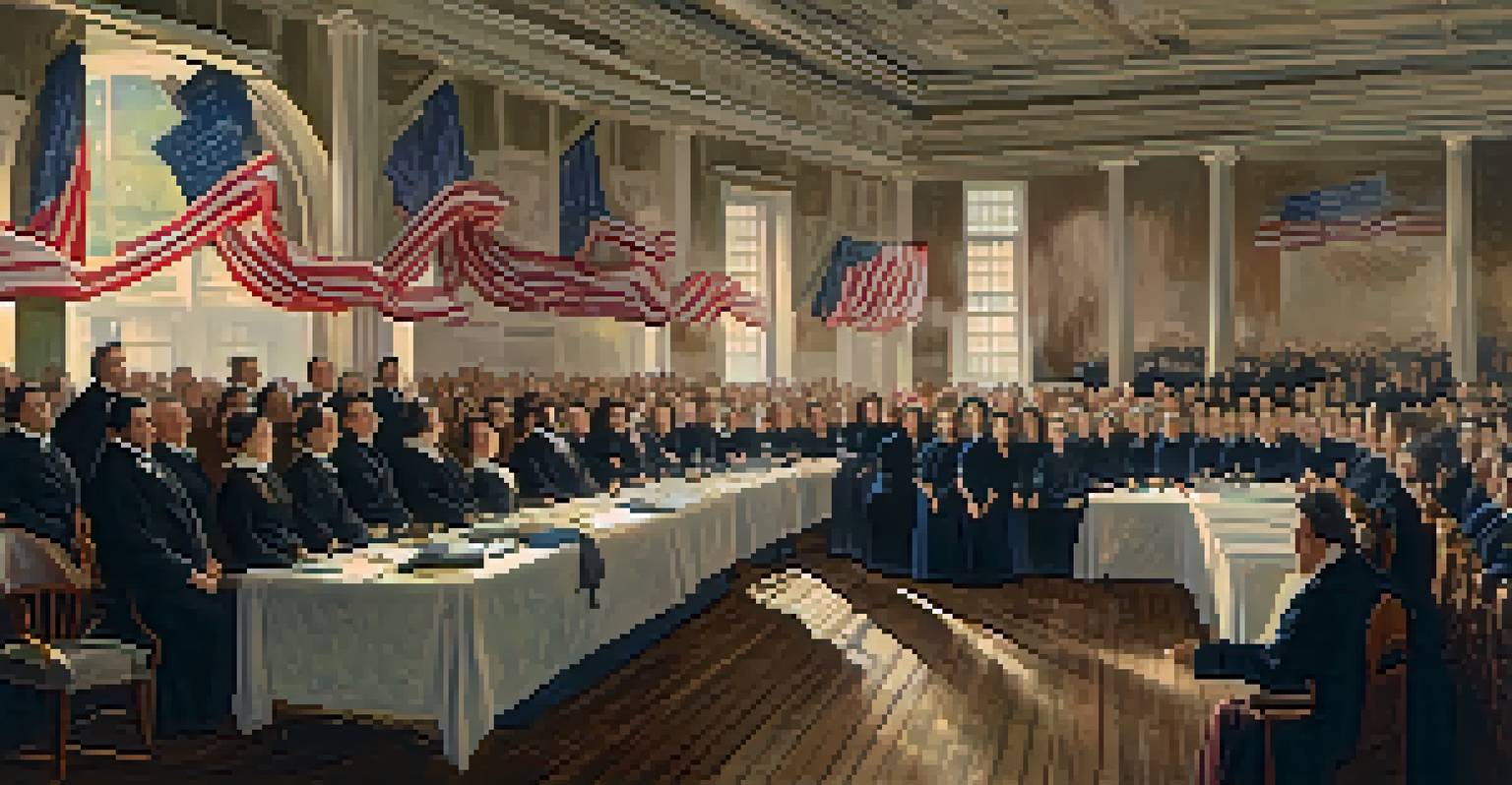 Elizabeth Cady Stanton addressing an audience at the Seneca Falls Convention.