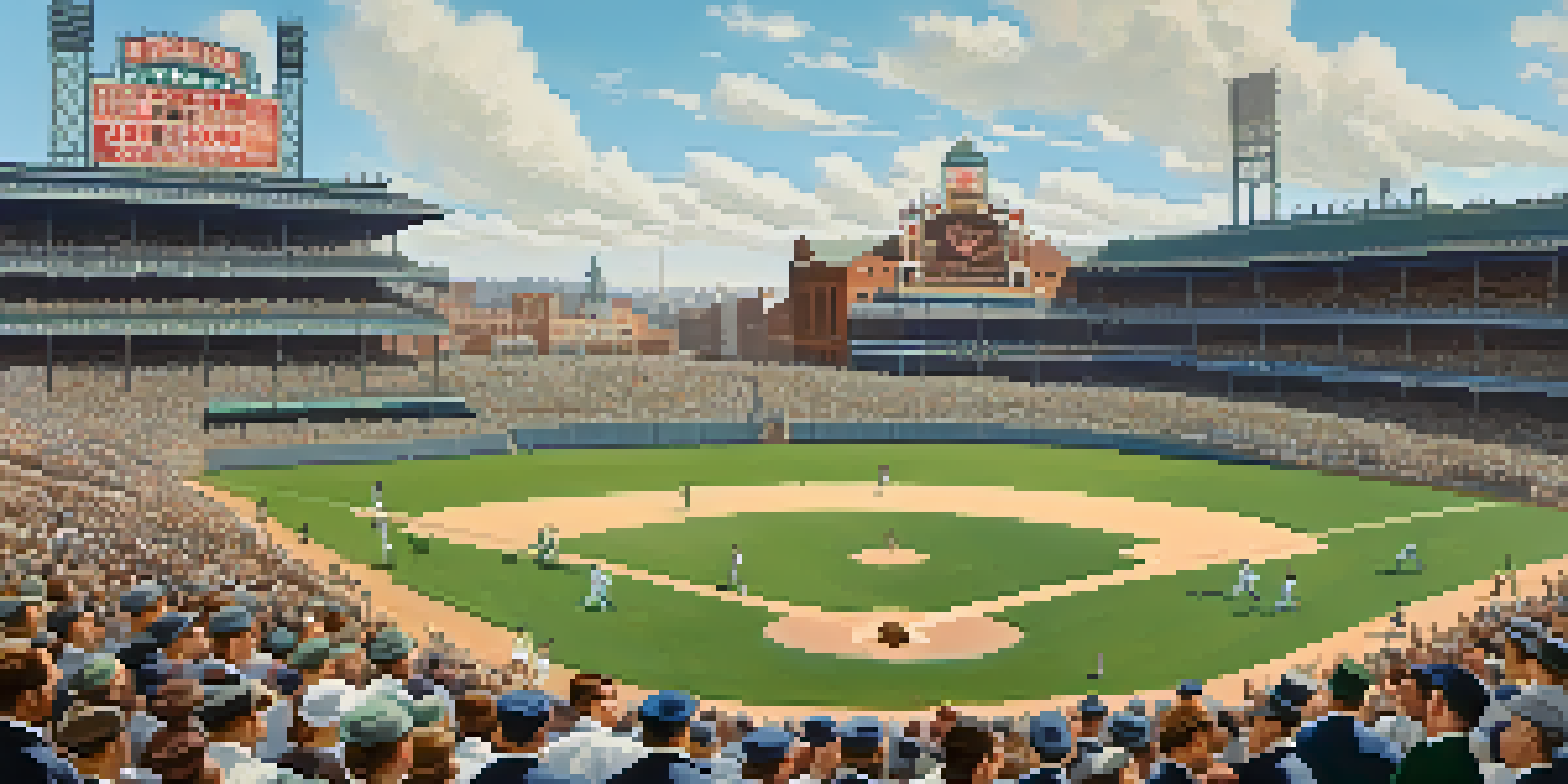 A vintage baseball game in Philadelphia with fans in early 1900s clothing and players in classic uniforms.
