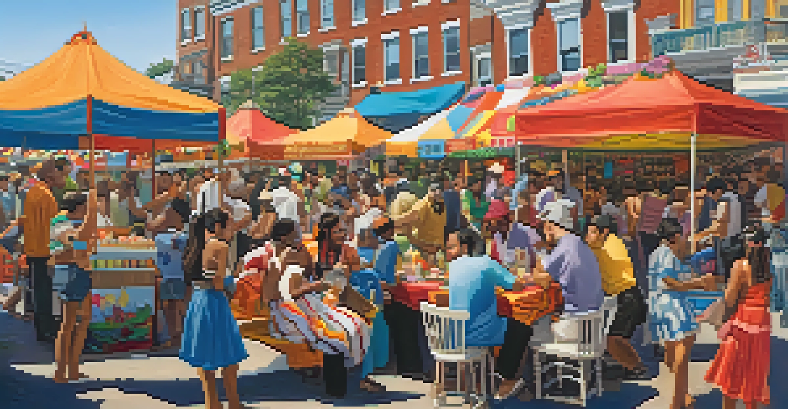 A lively outdoor cultural festival in Philadelphia with diverse people enjoying food and music.