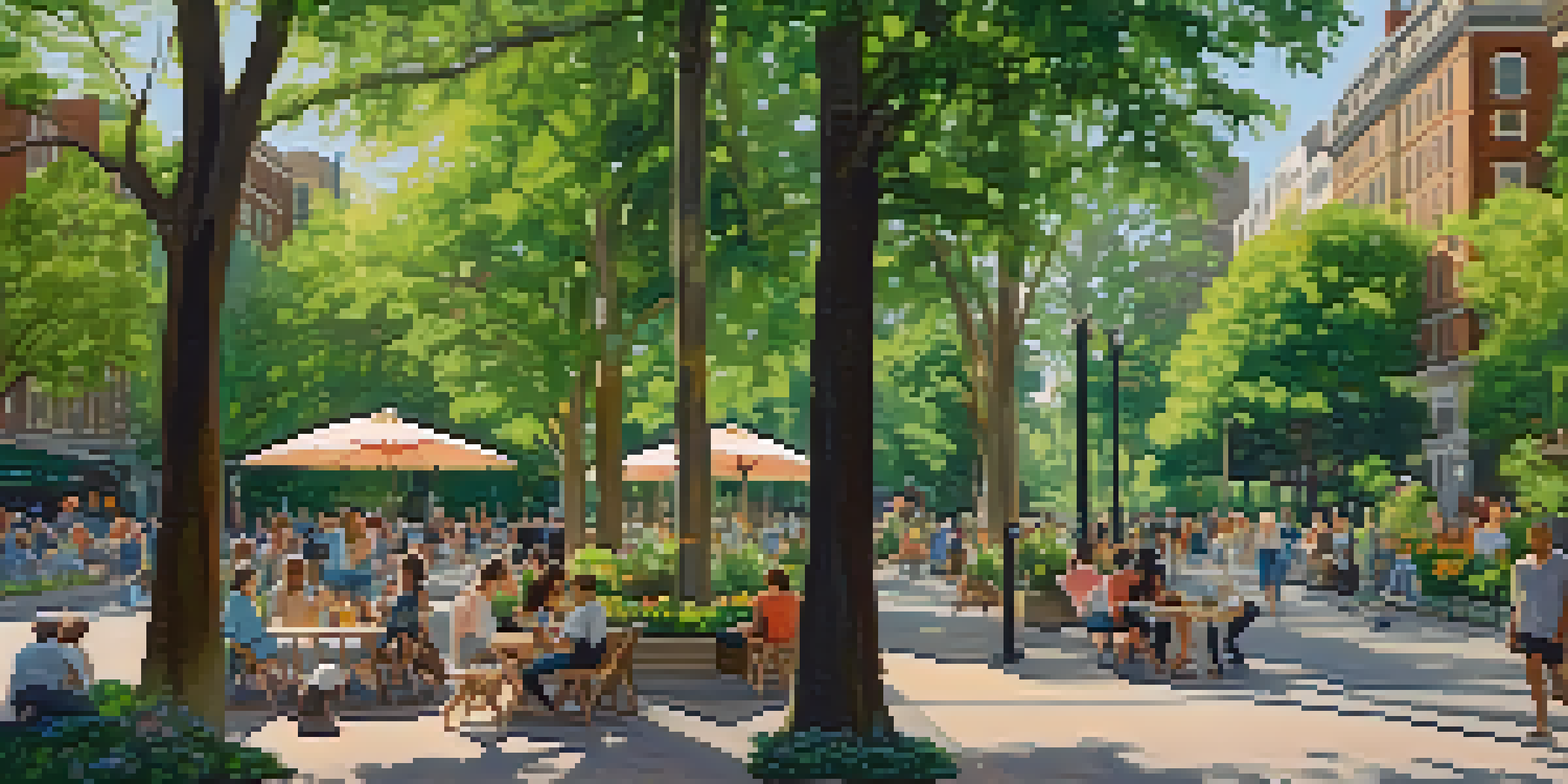 A beautiful park with lush greenery, historic buildings, and people enjoying various activities like picnics and yoga in Philadelphia.