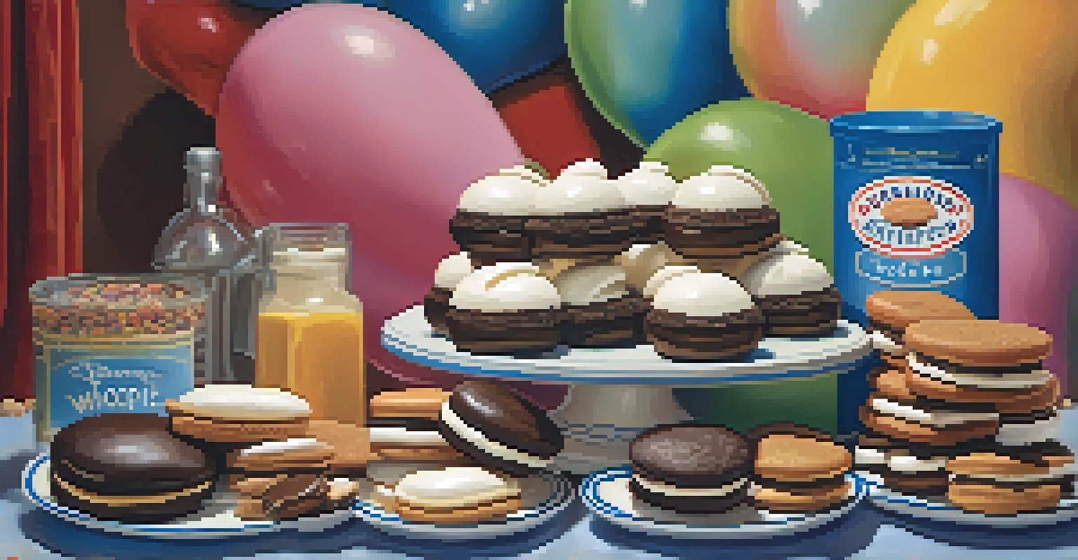 A display of traditional Philadelphia desserts like whoopie pies and Tastykakes arranged on a table.