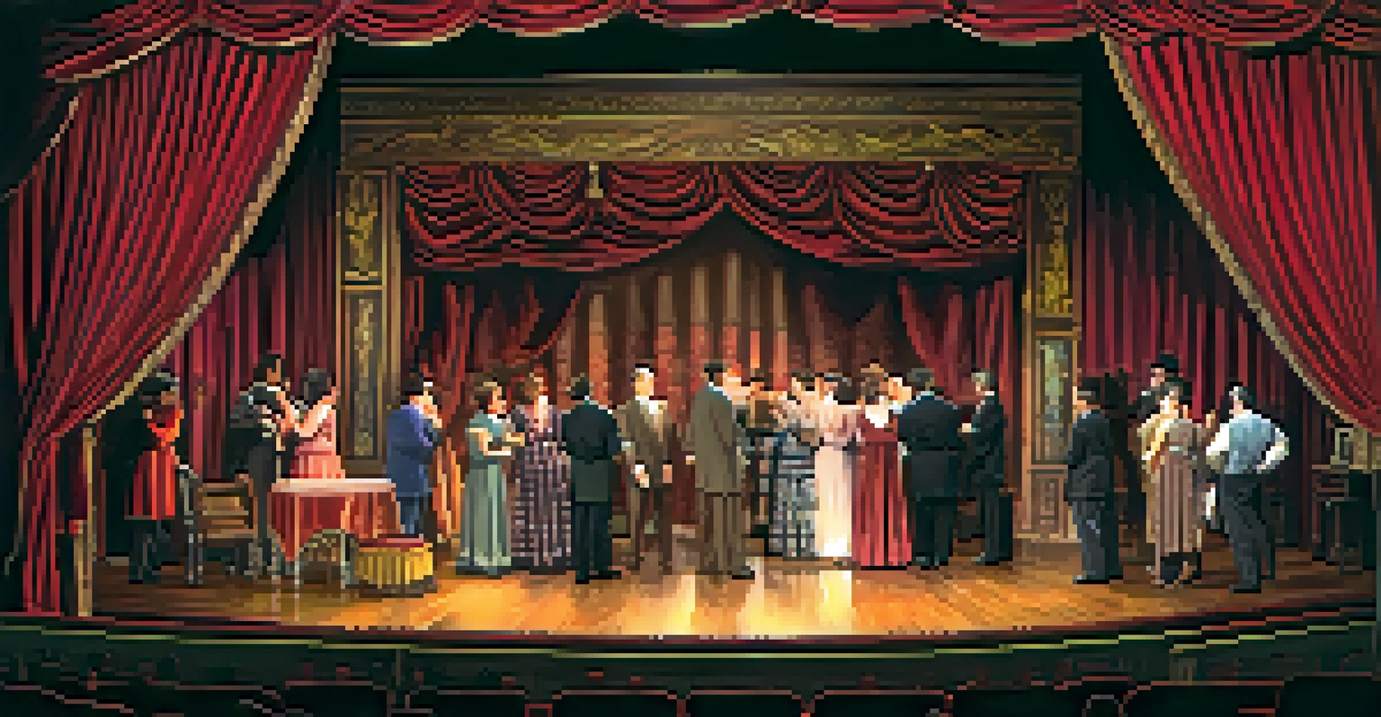 A classic play in progress at the Walnut Street Theatre, with actors on stage and an engaged audience in a dimly lit auditorium.